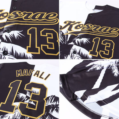 Custom 3D Pattern Design Hawaii Coconut Trees Authentic Baseball Jersey - Sky-Custom