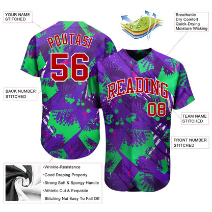 Custom 3D Pattern Design Music Festival Authentic Baseball Jersey - Sky-Custom