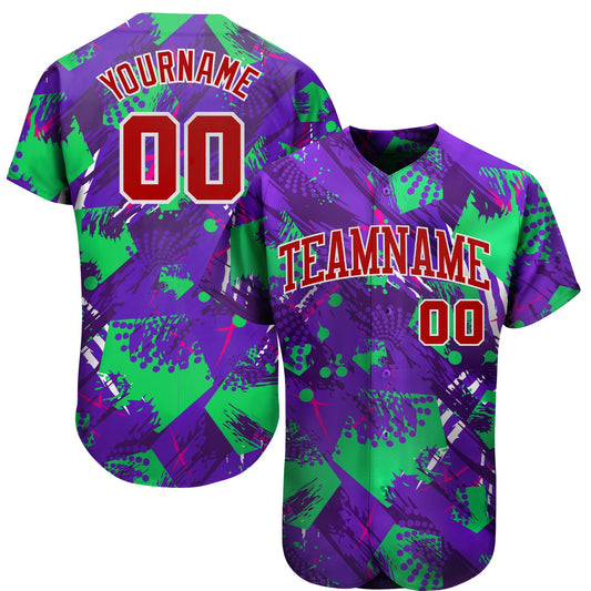 Custom 3D Pattern Design Music Festival Authentic Baseball Jersey - Sky-Custom
