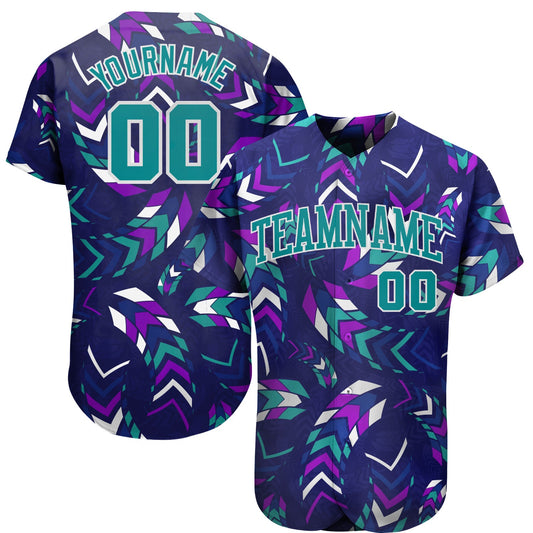 Custom 3D Pattern Design Music Festival Authentic Baseball Jersey - Sky-Custom