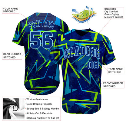 Custom 3D Pattern Design Music Festival Authentic Baseball Jersey - Sky-Custom