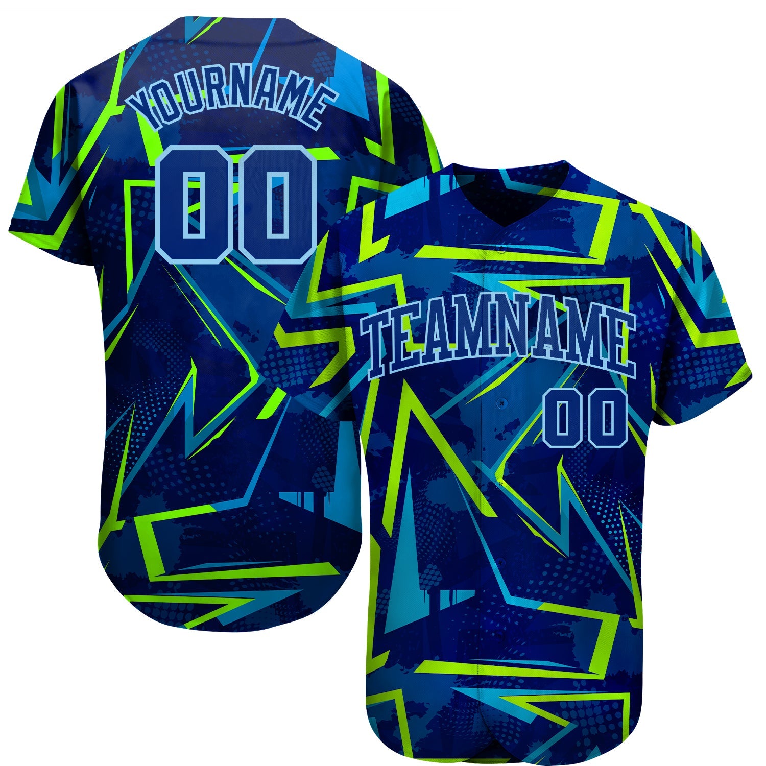 Custom 3D Pattern Design Music Festival Authentic Baseball Jersey - Sky-Custom