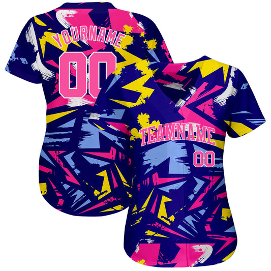 Custom 3D Pattern Design Music Festival Authentic Baseball Jersey - Sky-Custom