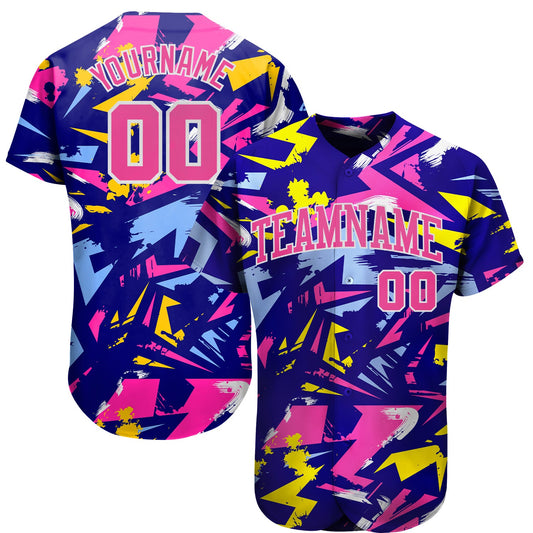 Custom 3D Pattern Design Music Festival Authentic Baseball Jersey - Sky-Custom