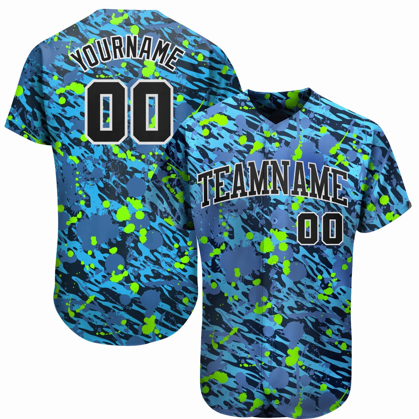 Custom 3D Pattern Design Music Festival Authentic Baseball Jersey - Sky-Custom