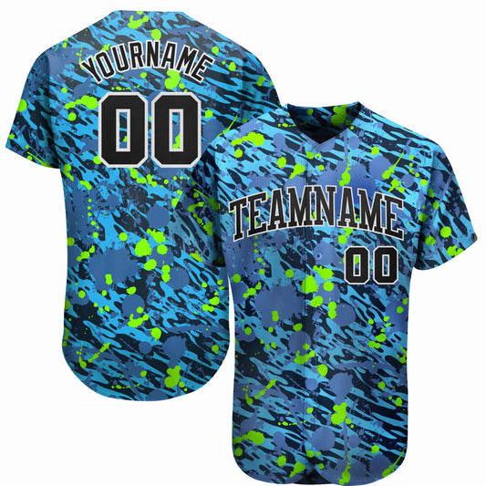 Custom 3D Pattern Design Music Festival Authentic Baseball Jersey - Sky-Custom
