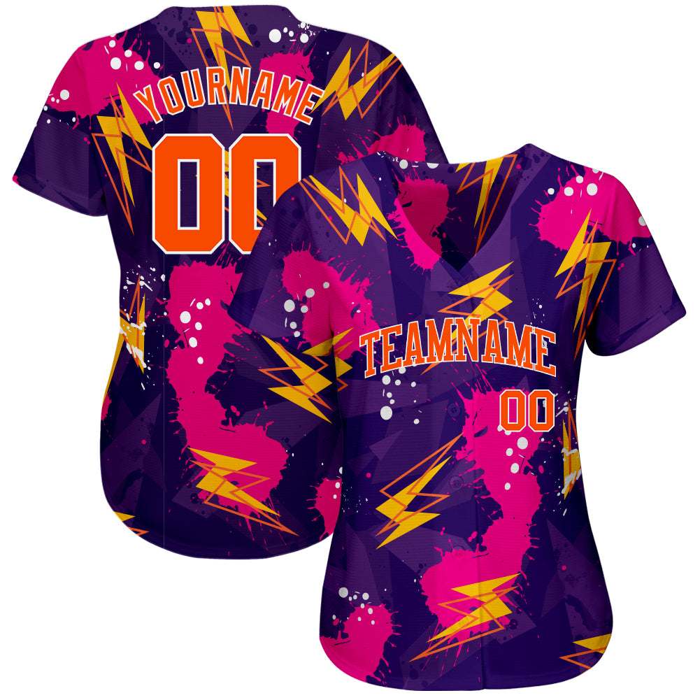 Custom 3D Pattern Design Music Festival Authentic Baseball Jersey - Sky-Custom
