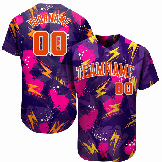 Custom 3D Pattern Design Music Festival Authentic Baseball Jersey - Sky-Custom