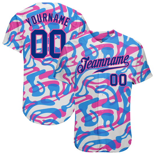 Custom 3D Pattern Design Music Festival Authentic Baseball Jersey - Sky-Custom