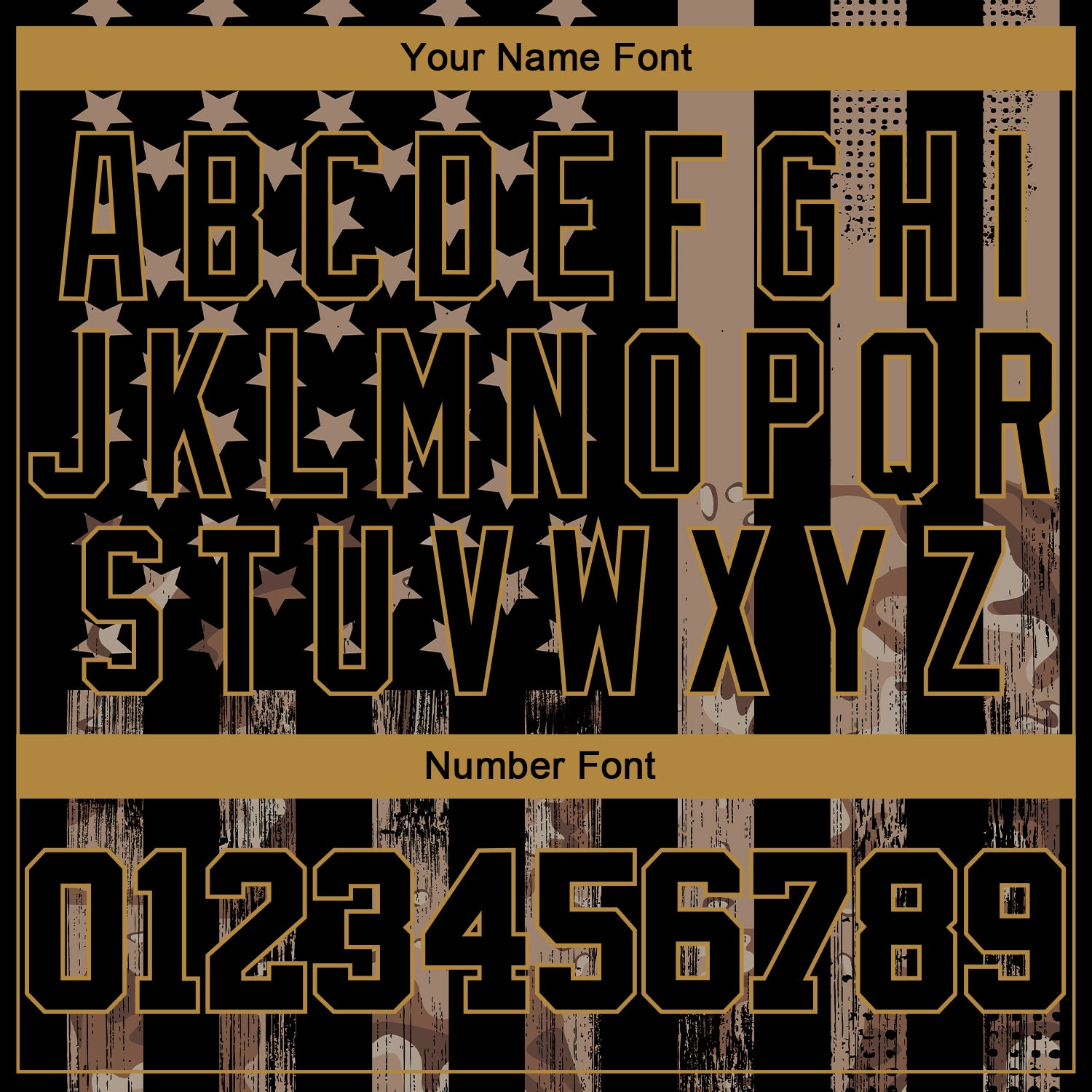 Custom Camo Black-Old Gold 3D Salute To Service American Flag Authentic Baseball Jersey - Sky-Custom