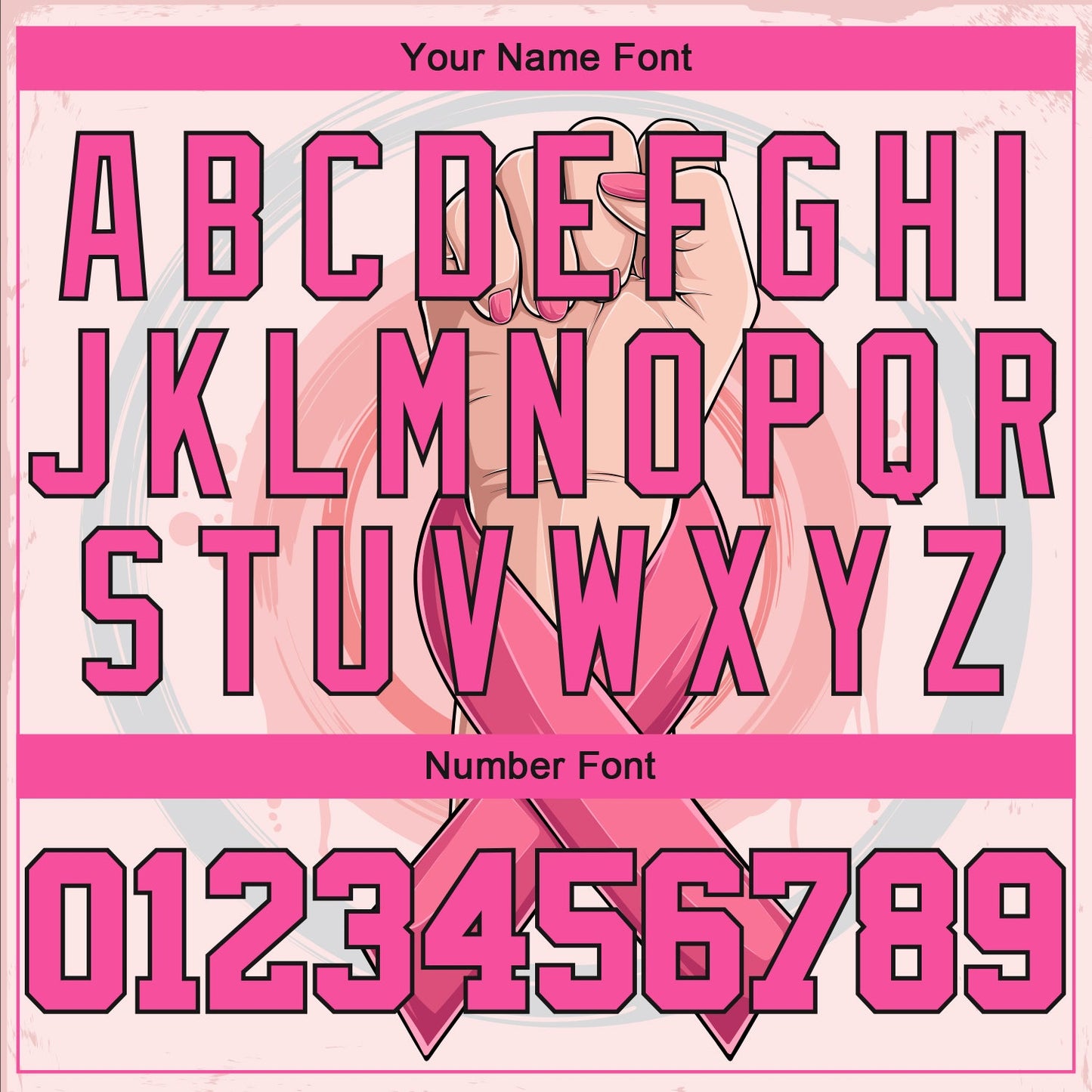 Custom 3D Breast Cancer Awareness Month With Woman Hand And Pink Ribbon Women Health Care Support Authentic Baseball Jersey - Sky-Custom