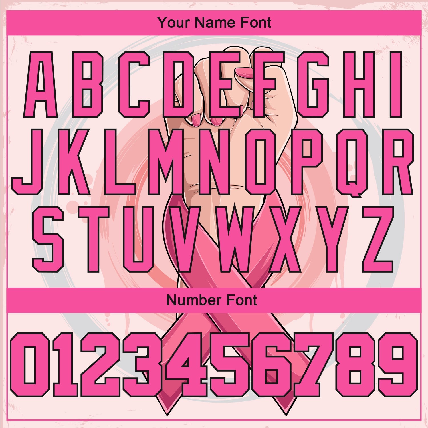 Custom 3D Breast Cancer Awareness Month With Woman Hand And Pink Ribbon Women Health Care Support Authentic Baseball Jersey - Sky-Custom