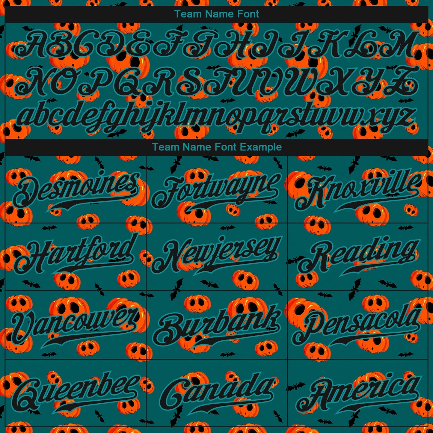 Custom 3D Pattern Halloween Pumpkins Authentic Baseball Jersey - Sky-Custom