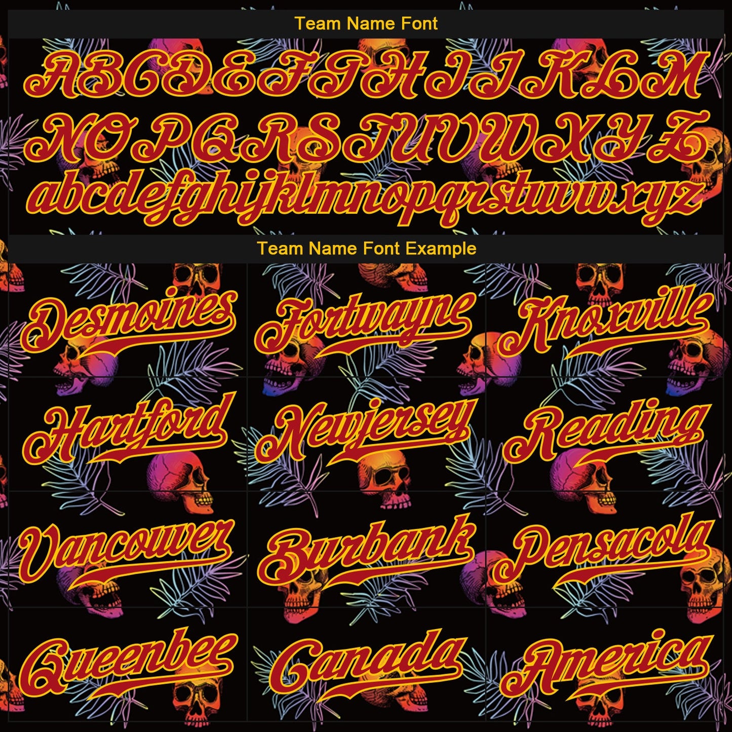 Custom 3D Pattern Halloween Skulls And Palm Leaves Authentic Baseball Jersey - Sky-Custom