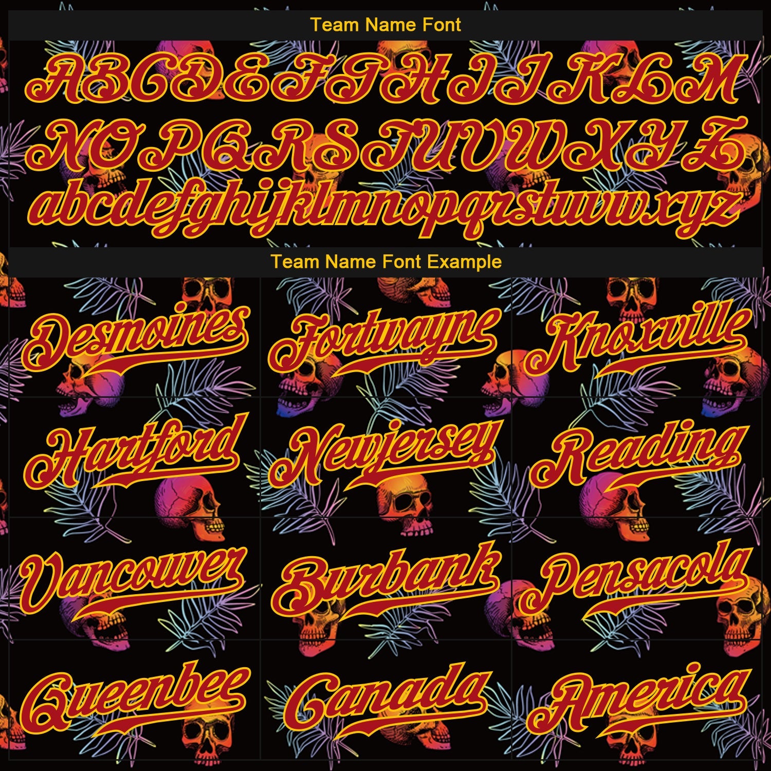 Custom 3D Pattern Halloween Skulls And Palm Leaves Authentic Baseball Jersey - Sky-Custom