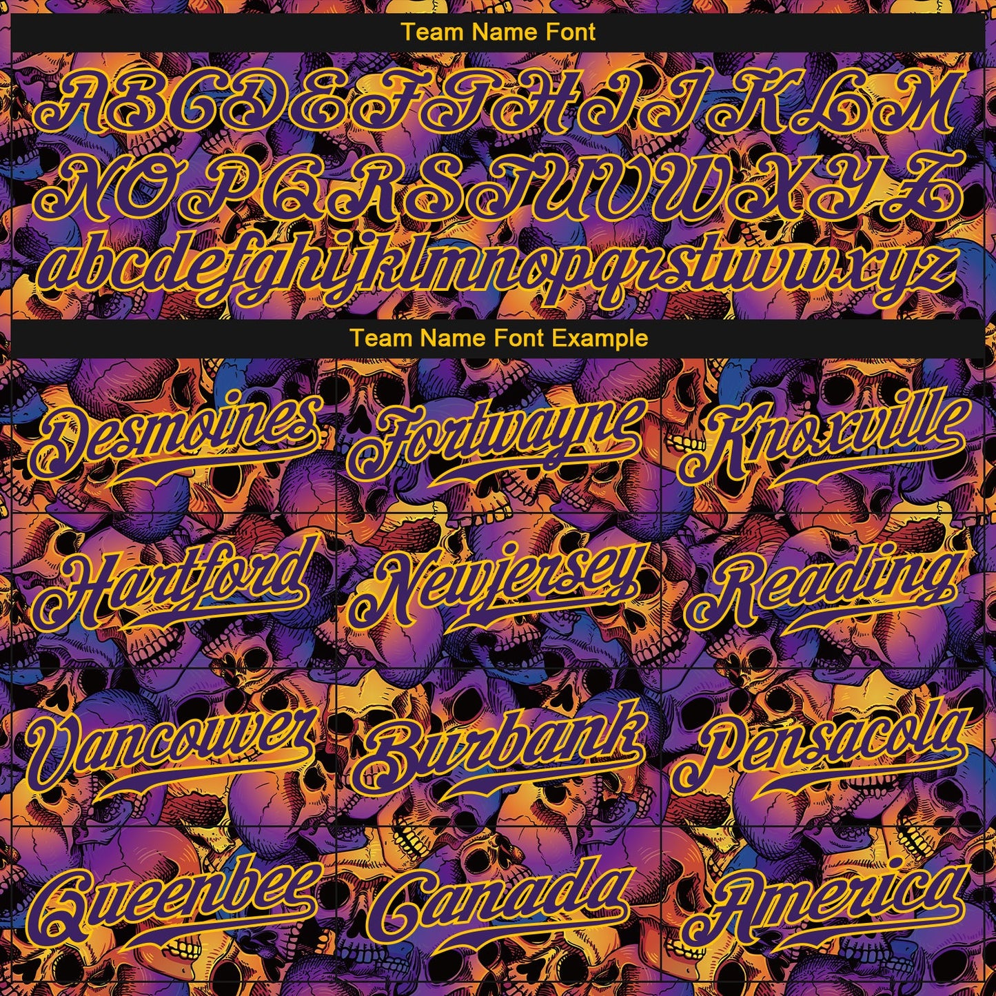 Custom 3D Pattern Halloween Skulls Authentic Baseball Jersey - Sky-Custom