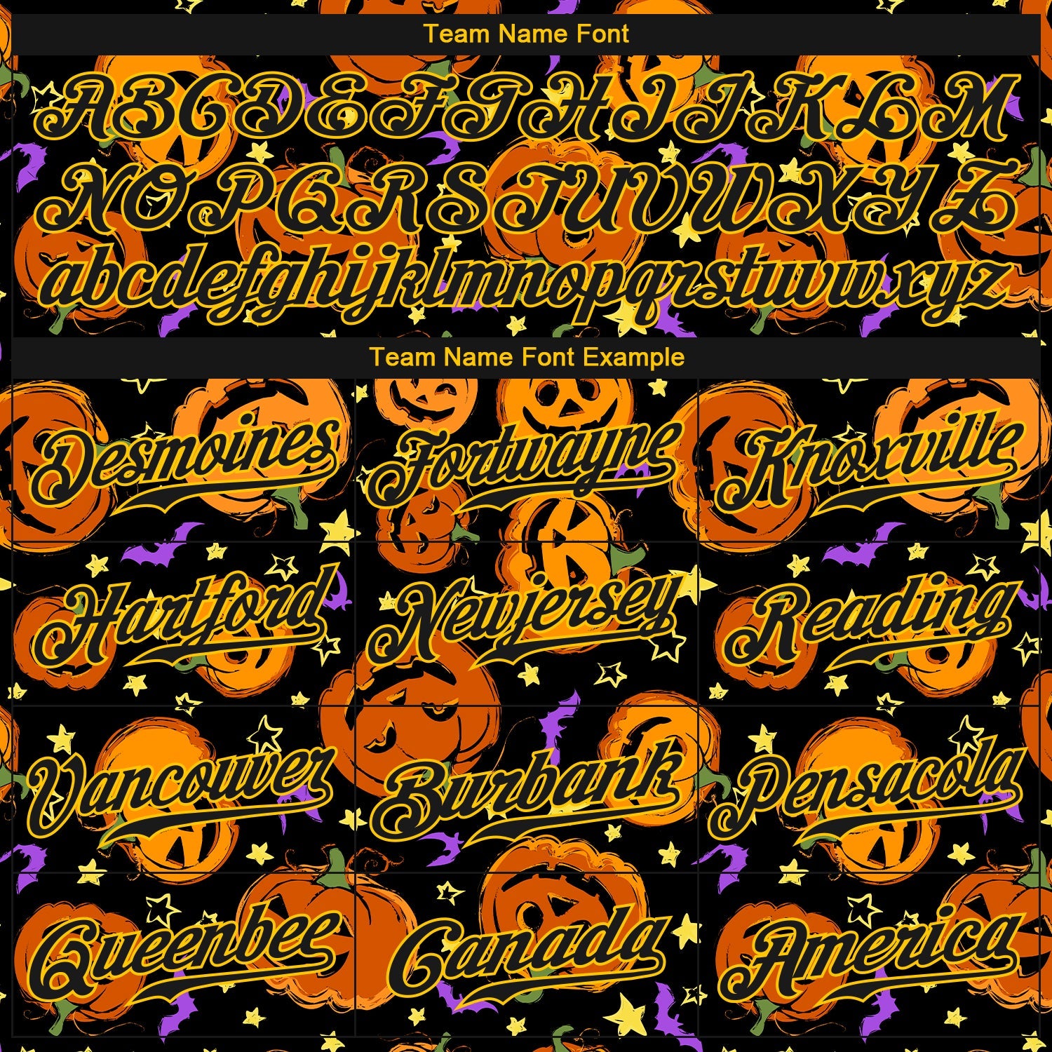 Custom 3D Pattern Halloween Pumpkins Bats Stars Authentic Baseball Jersey - Sky-Custom