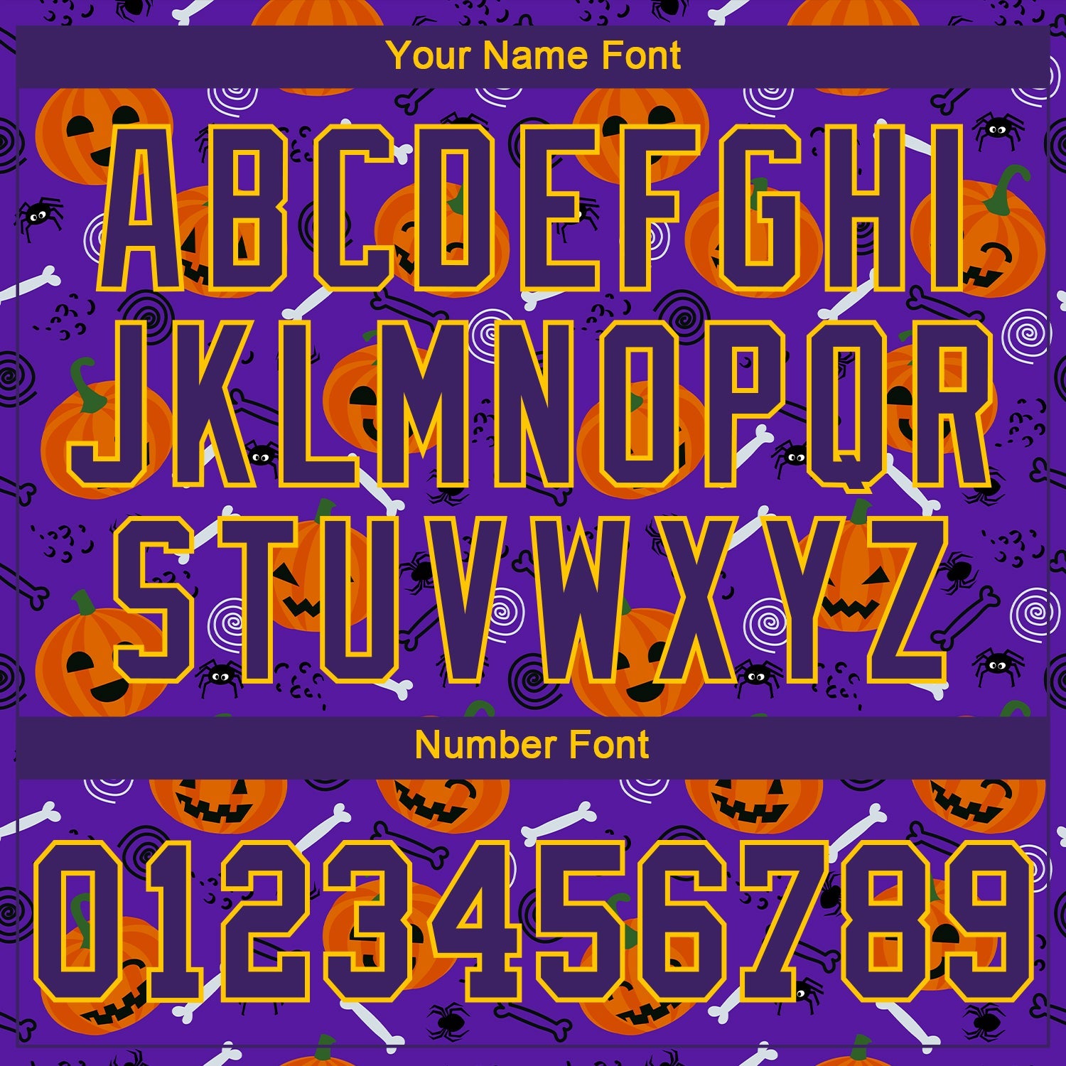 Custom 3D Pattern Halloween Pumpkins Authentic Baseball Jersey - Sky-Custom