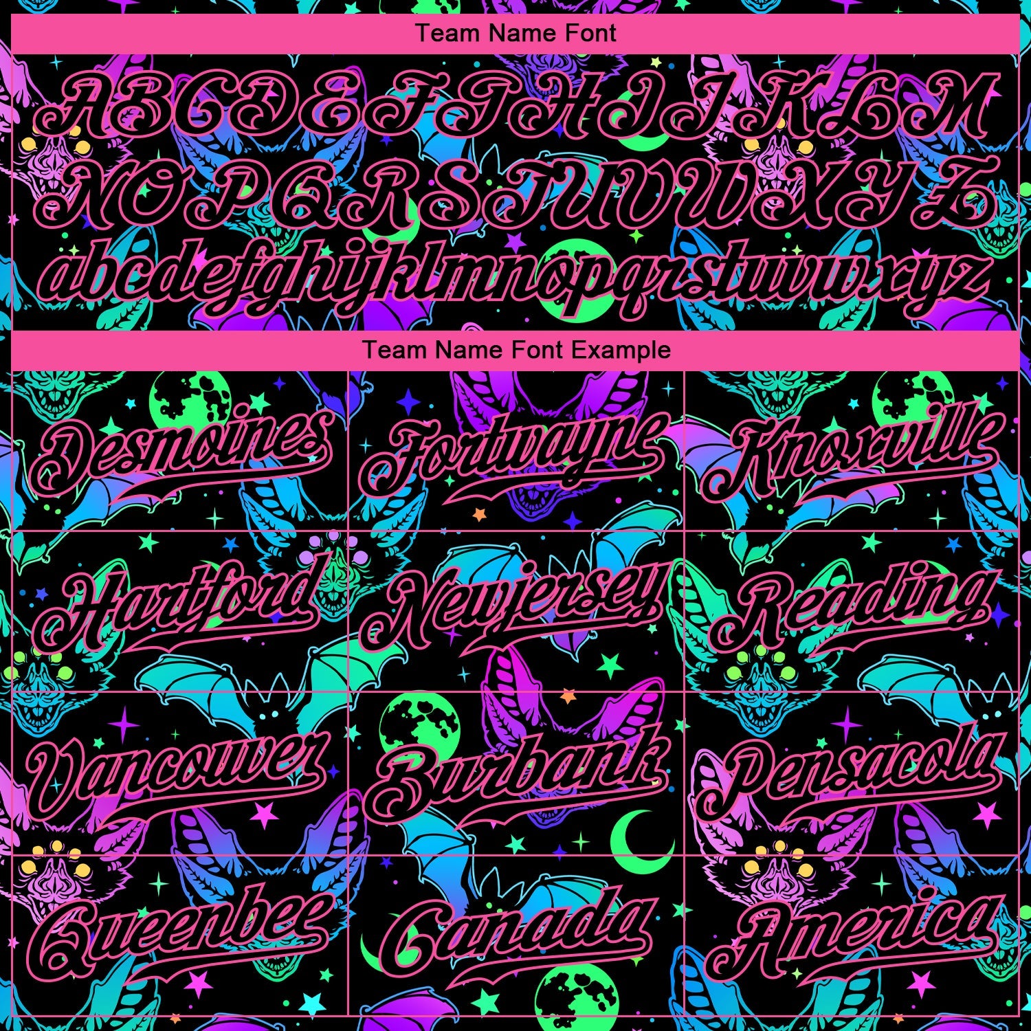 Custom 3D Pattern Bright Multicolored Halloween Bats Authentic Baseball Jersey - Sky-Custom