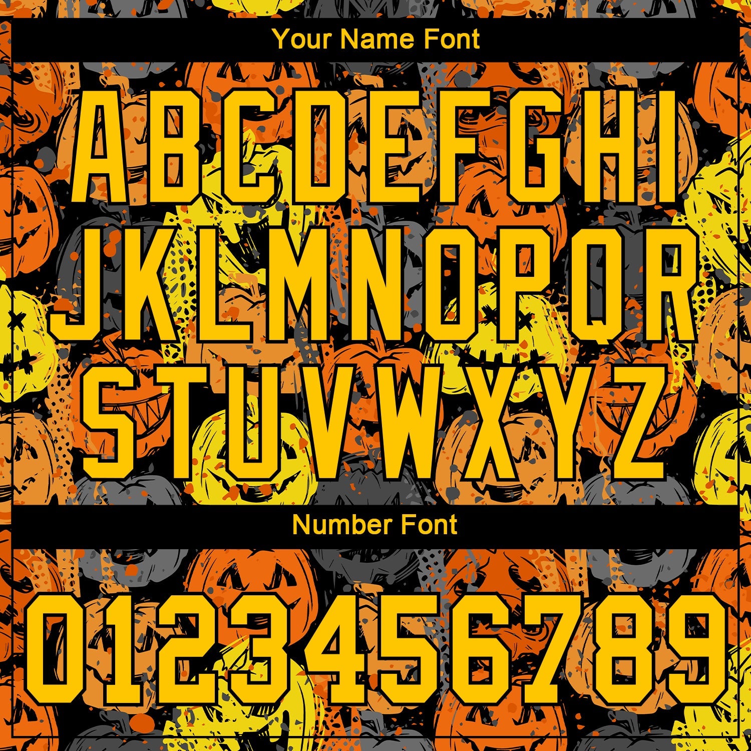 Custom 3D Pattern Halloween Pumpkins Authentic Baseball Jersey - Sky-Custom