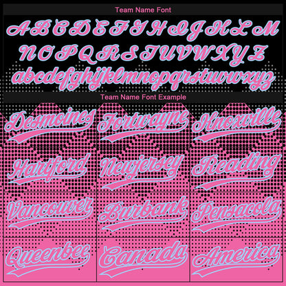 Custom Black Pink-Light Blue 3D Pattern Design Authentic Baseball Jersey - Sky-Custom