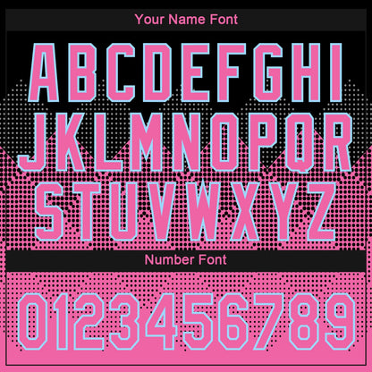 Custom Black Pink-Light Blue 3D Pattern Design Authentic Baseball Jersey - Sky-Custom