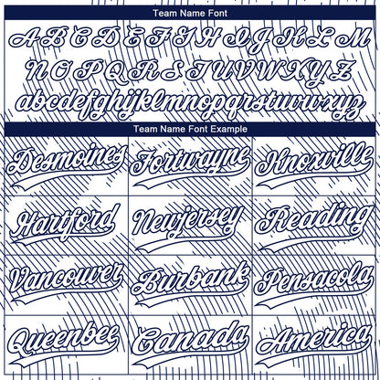 Custom White White-Navy 3D Pattern Design Authentic Baseball Jersey - Sky-Custom