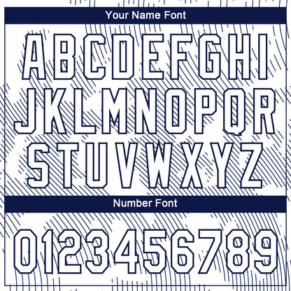 Custom White White-Navy 3D Pattern Design Authentic Baseball Jersey - Sky-Custom