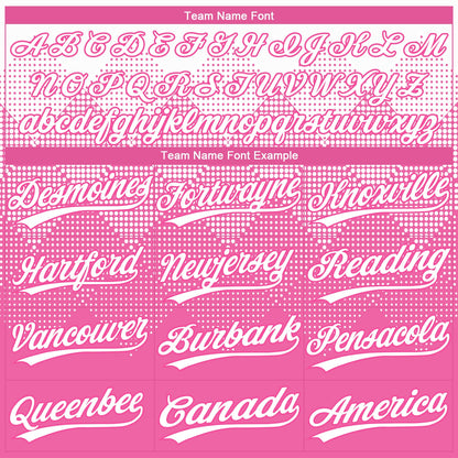 Custom Pink White 3D Pattern Design Authentic Baseball Jersey - Sky-Custom