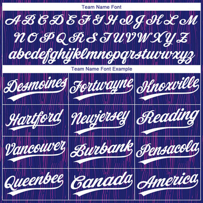 Custom Purple White 3D Pattern Design Authentic Baseball Jersey - Sky-Custom