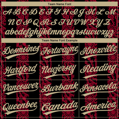 Custom Black Vegas Gold-Red 3D Pattern Design Authentic Baseball Jersey - Sky-Custom