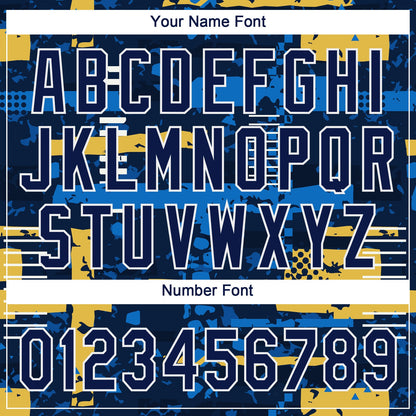 Custom Navy Navy-Gold 3D Pattern Design Authentic Baseball Jersey - Sky-Custom