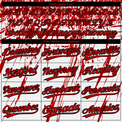 Custom White Red-Black 3D Pattern Design Authentic Baseball Jersey - Sky-Custom