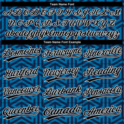 Custom Blue Black-White 3D Pattern Design Authentic Baseball Jersey - Sky-Custom