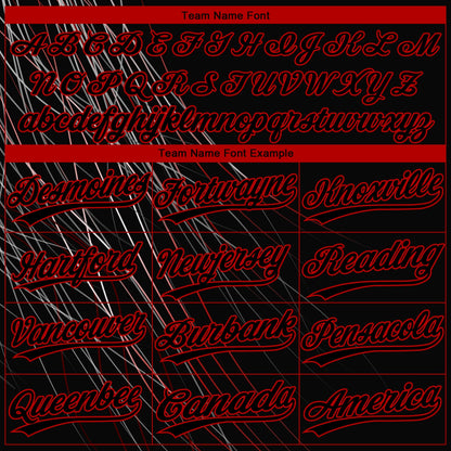 Custom Black Black-Red 3D Pattern Design Authentic Baseball Jersey - Sky-Custom