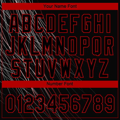 Custom Black Black-Red 3D Pattern Design Authentic Baseball Jersey - Sky-Custom