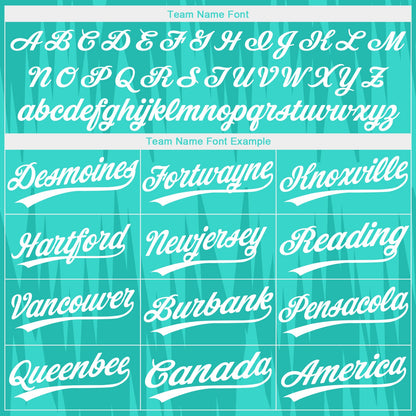 Custom Teal White 3D Pattern Design Authentic Baseball Jersey - Sky-Custom