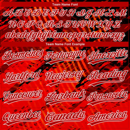 Custom Black Red-White 3D Pattern Design Authentic Baseball Jersey - Sky-Custom