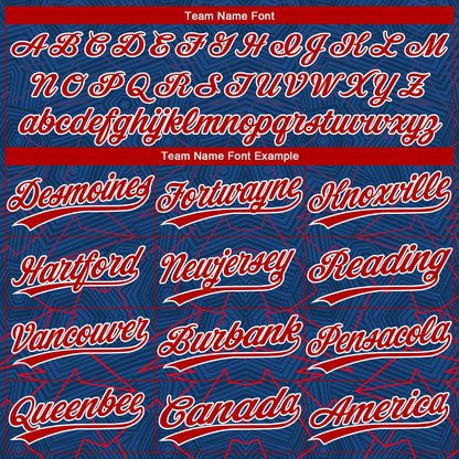 Custom Royal Red-White 3D Pattern Design Authentic Baseball Jersey - Sky-Custom