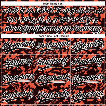 Custom Orange Black-White 3D Pattern Design Authentic Baseball Jersey - Sky-Custom