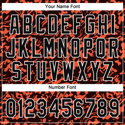 Custom Orange Black-White 3D Pattern Design Authentic Baseball Jersey - Sky-Custom