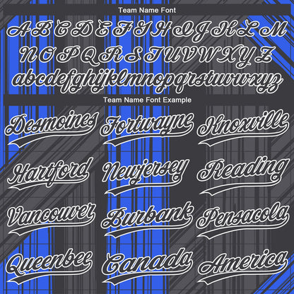 Custom Royal Black-White 3D Pattern Design Authentic Baseball Jersey - Sky-Custom