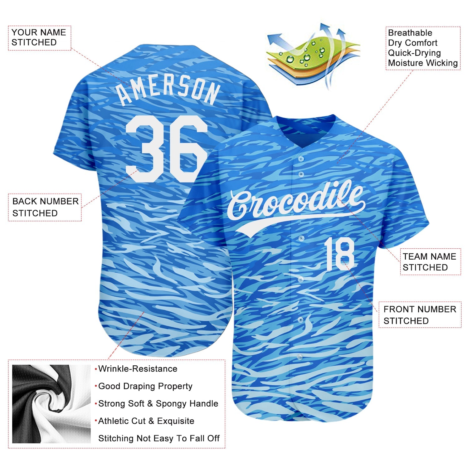 Custom Royal White 3D Pattern Design Authentic Baseball Jersey - Sky-Custom