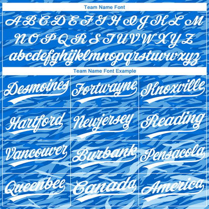 Custom Royal White 3D Pattern Design Authentic Baseball Jersey - Sky-Custom