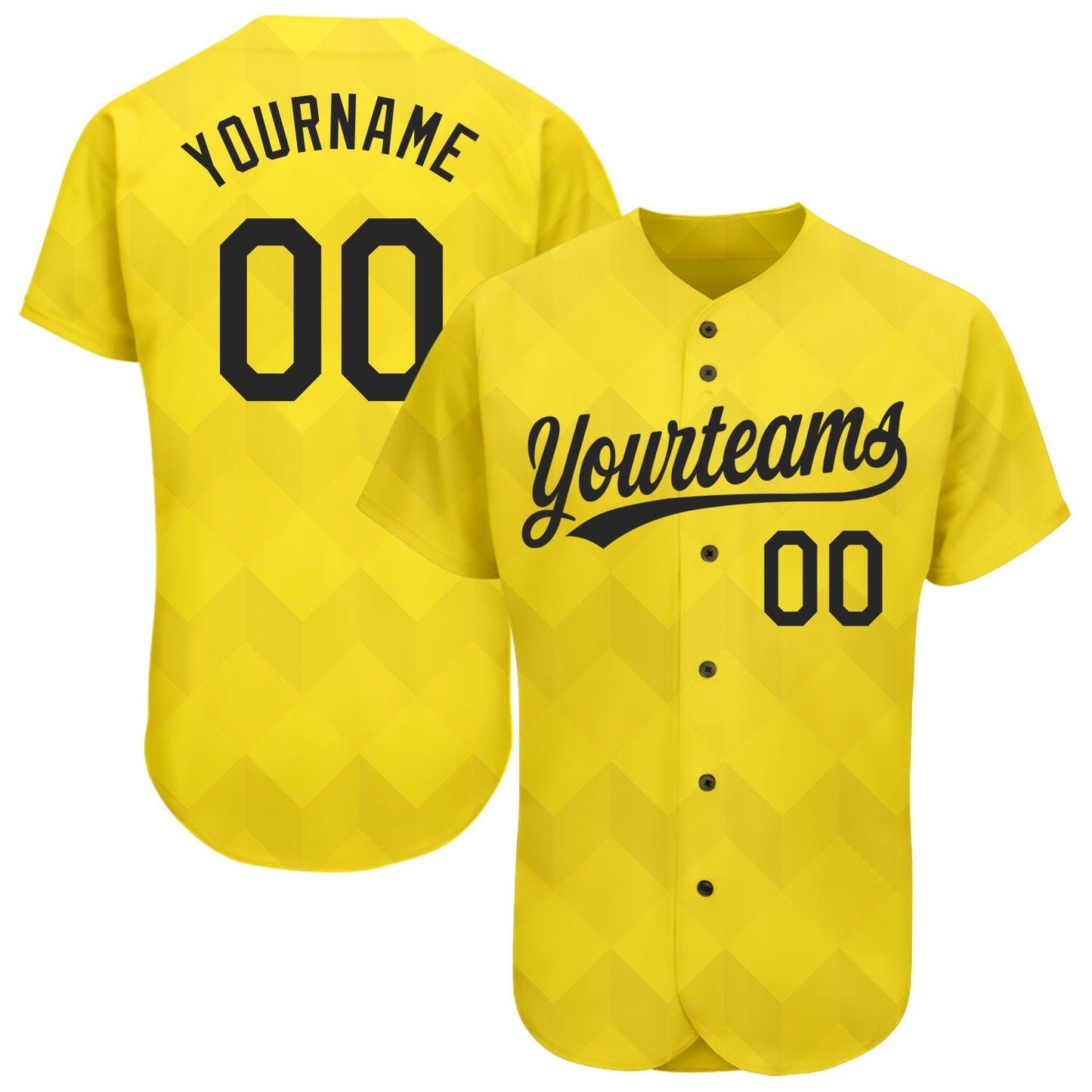Custom Gold Black 3D Pattern Design Authentic Baseball Jersey - Sky-Custom