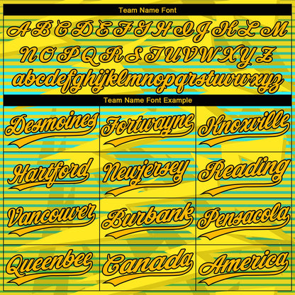 Custom Gold Gold Black-Light Blue 3D Pattern Design Authentic Baseball Jersey - Sky-Custom