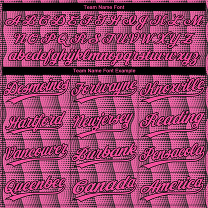 Custom Pink Pink-Black 3D Pattern Design Authentic Baseball Jersey - Sky-Custom