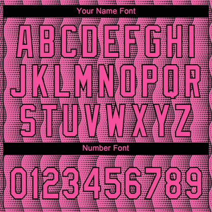 Custom Pink Pink-Black 3D Pattern Design Authentic Baseball Jersey - Sky-Custom