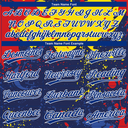 Custom Figure Royal-Gold 3D Pattern Design Authentic Baseball Jersey - Sky-Custom
