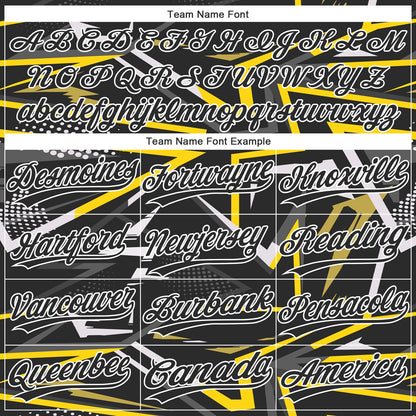 Custom Black Black-Gold 3D Pattern Design Authentic Baseball Jersey - Sky-Custom